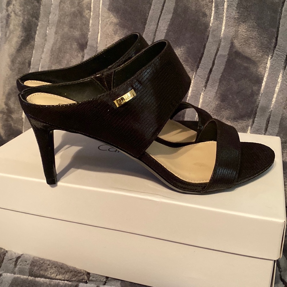Calvin Klein Black Backless Heeled Sandal